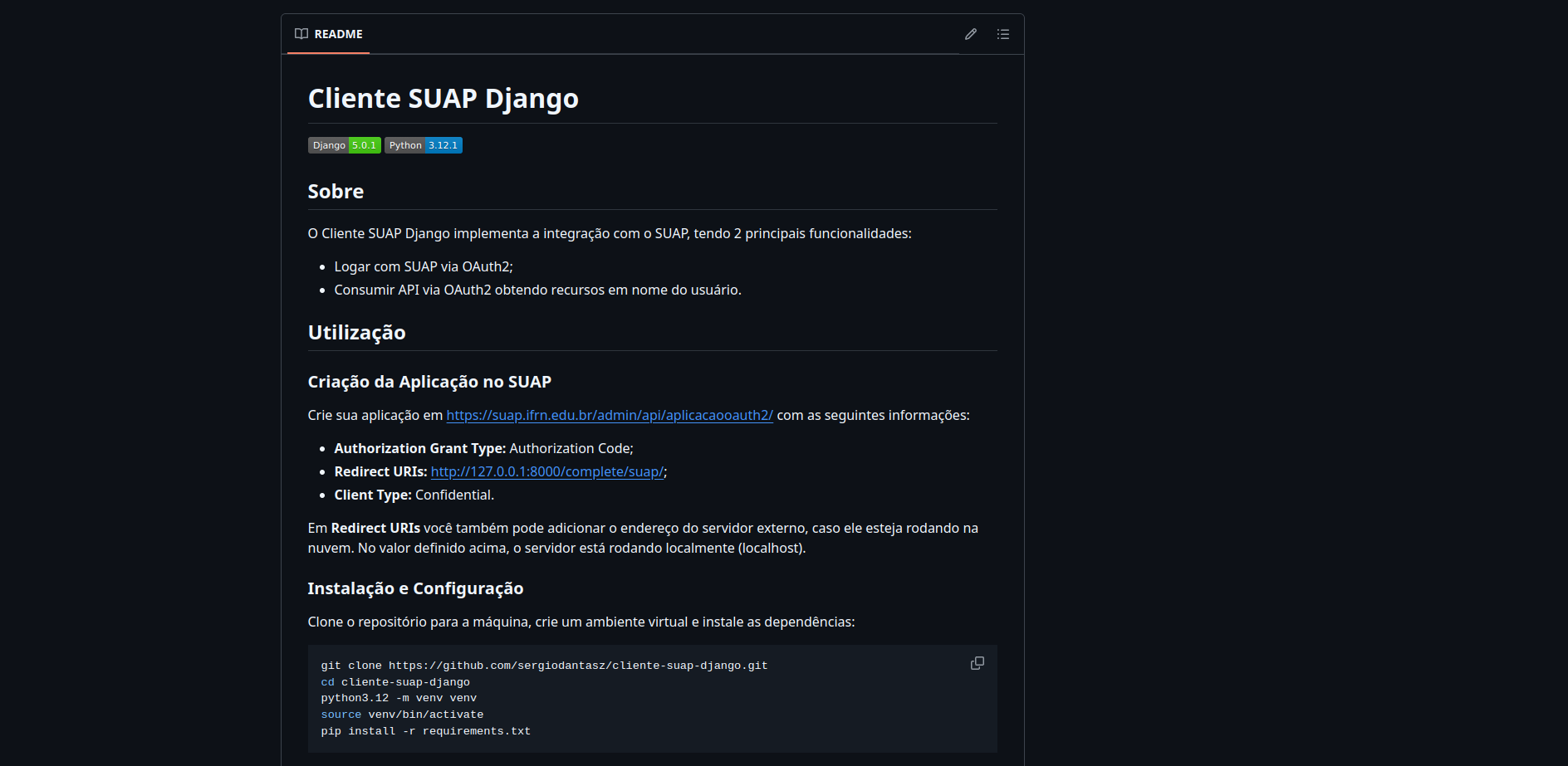 Image of Cliente SUAP Django.
